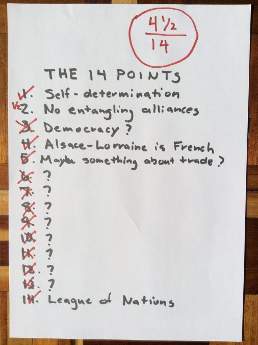 Pop quiz on the 14 Points.