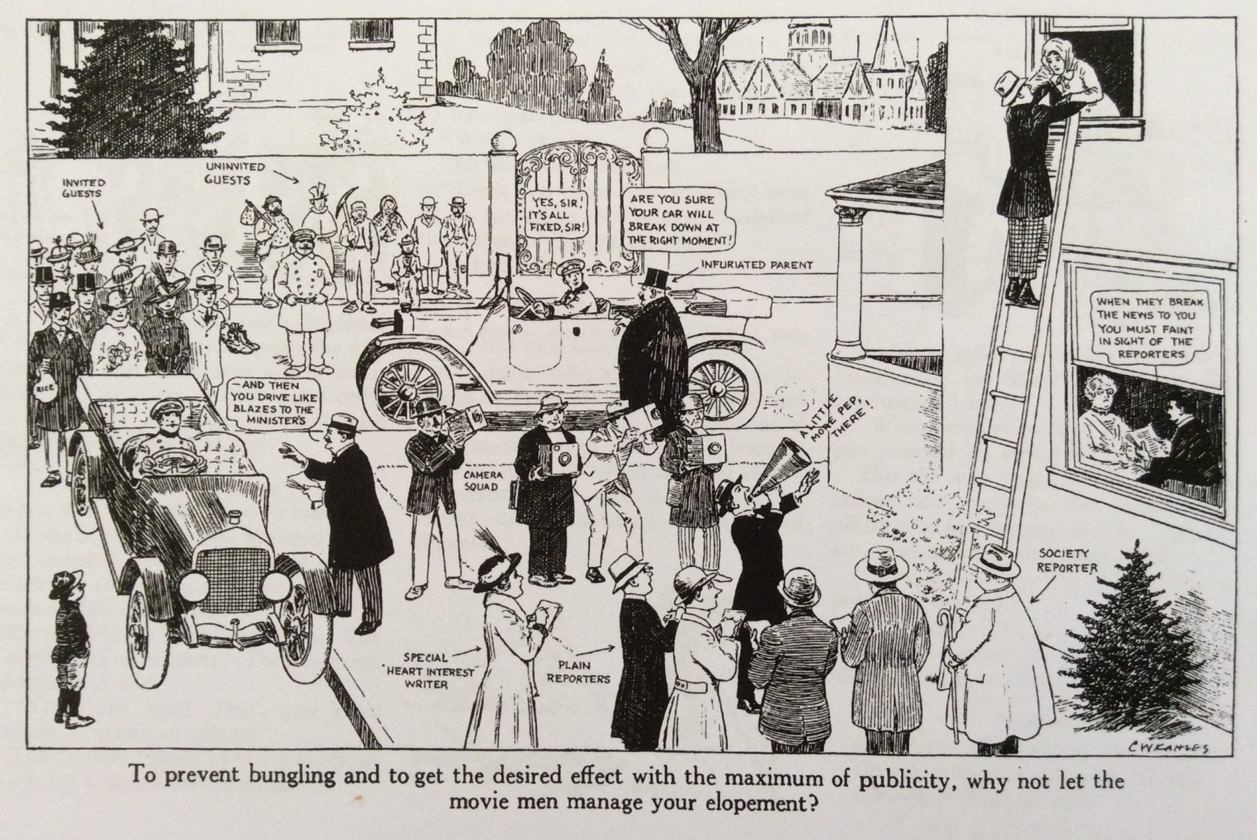 Judge cartoon, what if the movie men managed your elopement, January 3, 1918