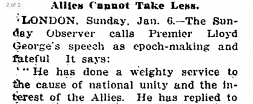 New York Times text, January 6, 1918