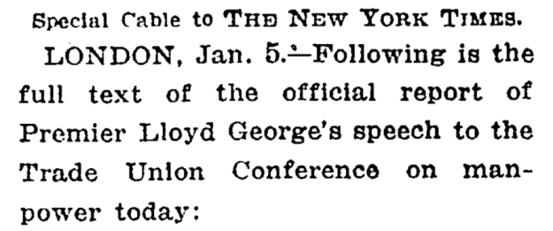 New York Times text, January 6, 1918