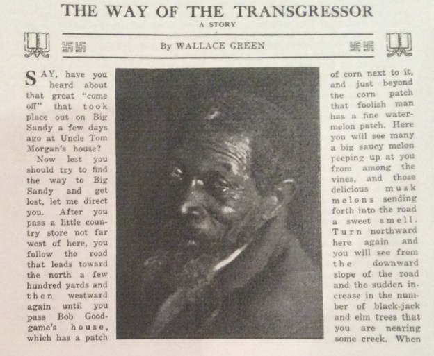 Headline and photograph illustration, The Way of the Transgressor, The Crisis, January 1918.