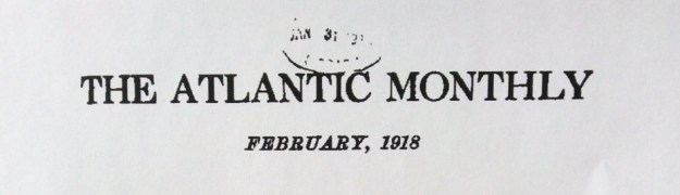 Banner, The Atlantic Monthly, February, 1918.