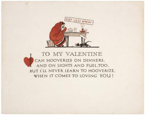 1918 Hooverizing-themed valentine.