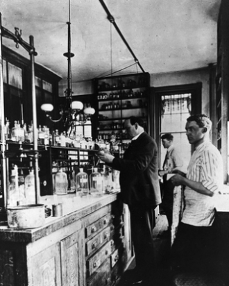 Harvey Wiley in his USDA lab.