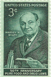 Commemorative stamp of FDA founder Harvey Wiley, 1956.