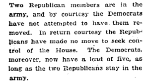 Paragraph from New York Times about congressional balance of power, March 6, 1918.