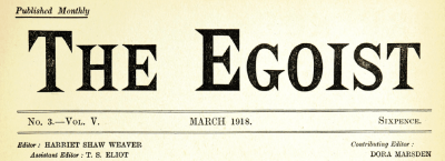 The Egoist banner, March 1918