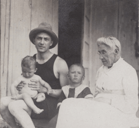 William Carlos Williams with his mother and children, ca. 1918.