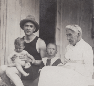 William Carlos Williams with his mother and children, ca. 1918.