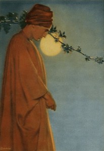 Tinted photograph of poet George Sterling in robe and turban, illustration in The Rubaiyat.