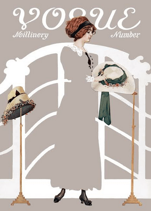 Coles Phillips Vogue cover, woman with hat,