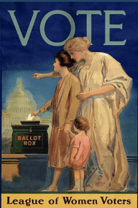 League of Women Voter's poster with caption VOTE, 1920.