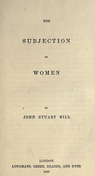 Title page, The Subjection of Women by John Stuart Mill