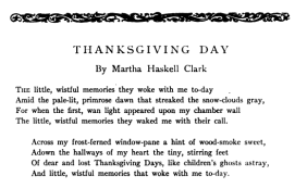 Poem, "Thanksgiving Day," 1916.
