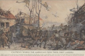 Painting of battle at Cantigny.