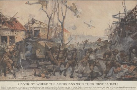 Painting of battle at Cantigny.