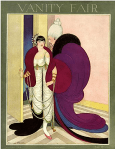 Vanity Fair cover of society women whispering to other woman.