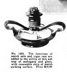 Mahogany and glass ash tray, Vanity Fair, December 1918.