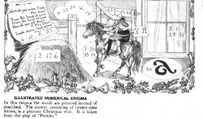 Illustrated numerical enigma from St. Nicholas magazine, December 1918.