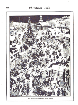 December 5, 1918 Harrison Cady Life illustration showing snowy village.