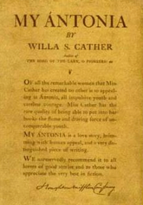 Cover of My Antonia by Willa Cather, first edition, 1918.
