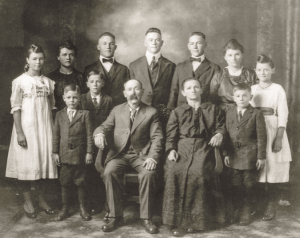 Portrait of Annie Sadilek Pavelka, the real-life My Antonia, and her family.