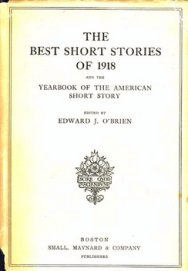 Cover of The Best Short Stories of 1918, edited by Edward J. O'Brien.