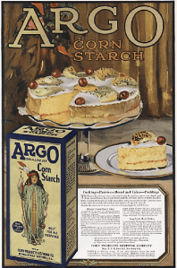 1010 Argo cornstarch ad, illustration of cake.