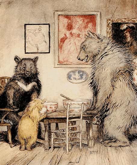 Arthur Rackham illustration, The Three Bears