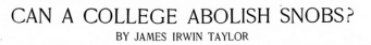 Headline, Can a College Abolish Snobs?