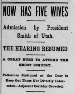 Washington Evening Star headline, Now Has Five Wives