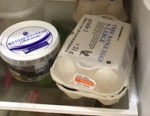 Eggs in refrigerator.