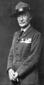Boy Scouts founder Robert Baden-Powell in uniform, ca. 1919.