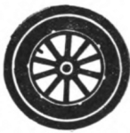 Automobiling Girl Scout badge, 1916, wheel.