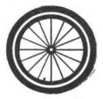 Cyclist Girl Scout badge, 1916, wheel.