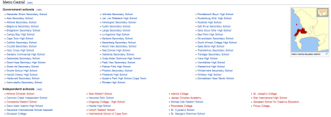 List of high schools in Cape Town's Metro Central district from Wikipedia.