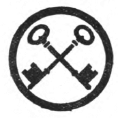 Housekeeper Girl Scout badge, 1916 (crossed keys).