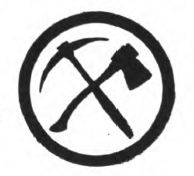 Pioneer Girl Scout badge, 1916 (crossed pick and axe).