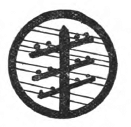 Telegraphy Girl Scout badge, 1916 (telegraph pole with wires).