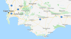Map of Western Cape, South Africa.