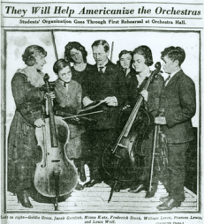 Children with string instruments, 1920.