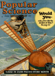 Cover, Popular Science Monthly, April 1926, man on crane.