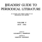 Title page, Reader's Guide to Periodical Literature, 1919-21.