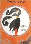 Erte cover, Harper's Bazar, January 1920, woman with flowing shawl.