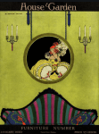 George Brandt House & Garden January 1920 cover, sofa with portrain of woman.