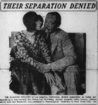 Helen Lee Worthing and Eugene Worthing over caption "Their Separation Denied," December 1929.