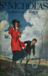St. Nicholas cover, March 1920, young man and women in wind.