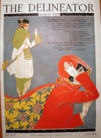 Delineator cover, March 1920, woman in cape.