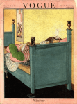 George Wolfe Plank Vogue cover, March 1, 1920, flapper on bed.