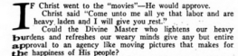 Excerpt from March 1920 Photoplay article "If Christ Went to the Movies."